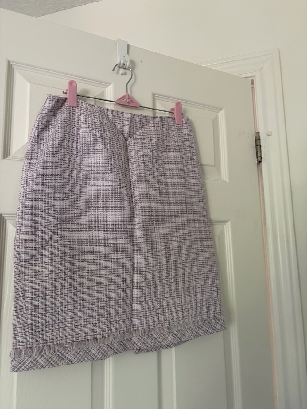White House Black Market Lavender Tweed Pencil Skirt